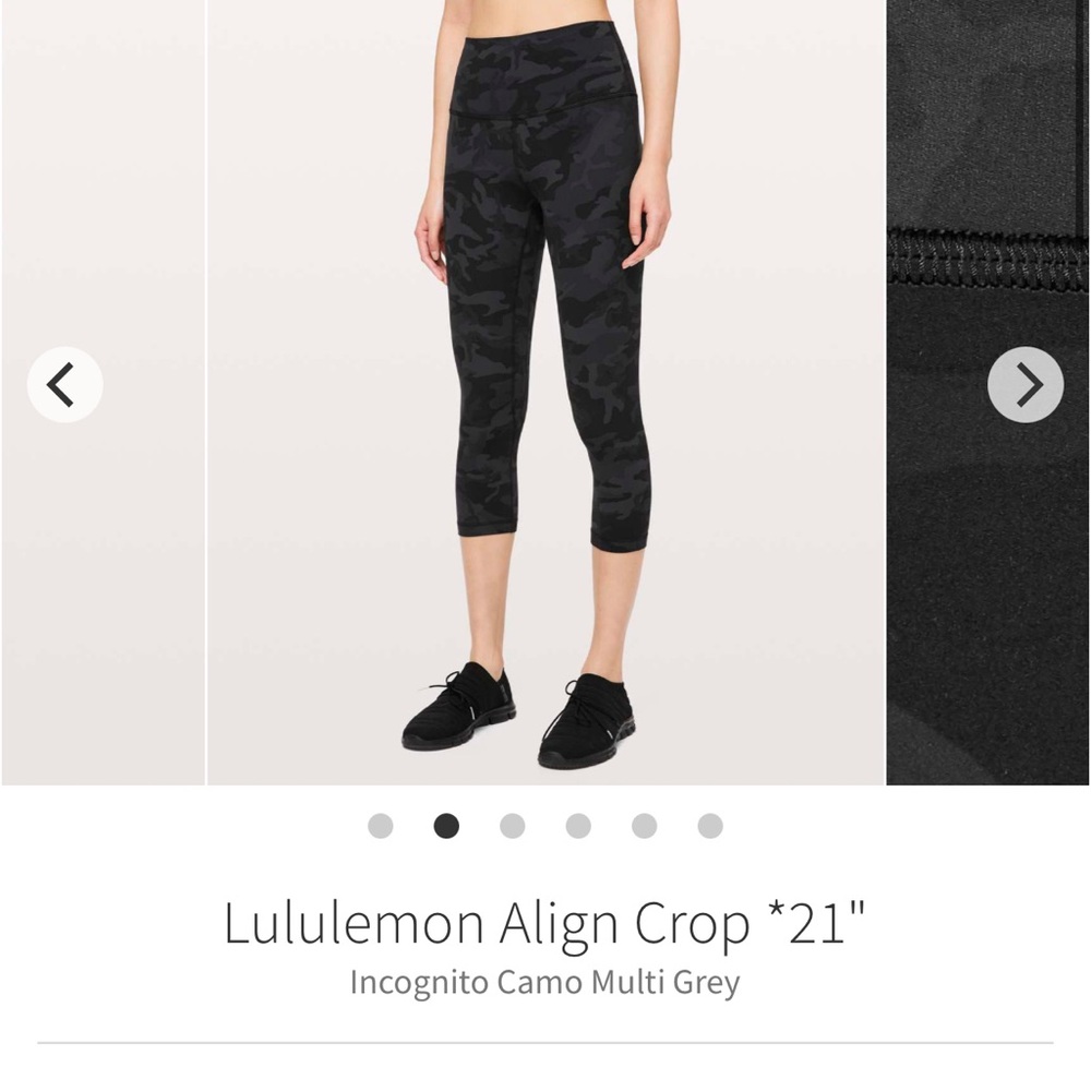 Lululemon Align Crop *21" Incognito Camo Multi Grey NWT size 4